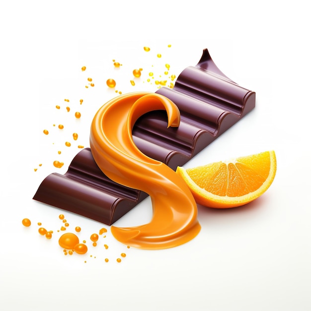 flavorful Cadbury Orange Dark Chocolate Bar isolated on white background
