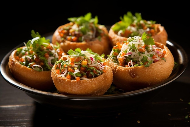 Flavorful Chaat Masala Pani Puri Indian Tasty Pani Puri or golgappa image photography