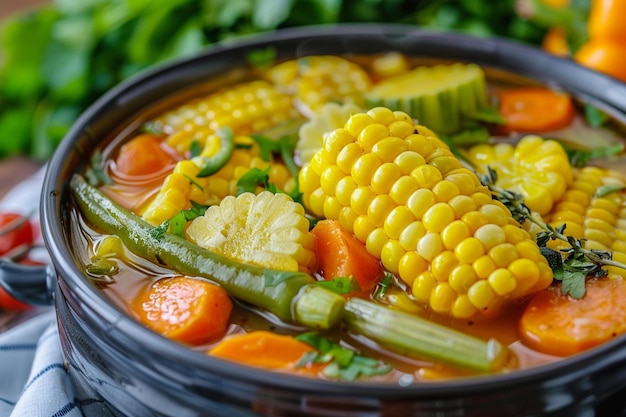 Flavorful Corn and Colorful Seasonal Vegetable Stew