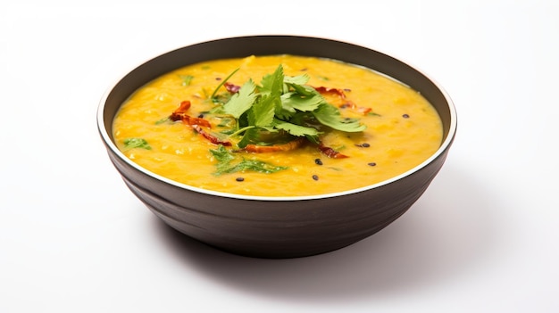 Flavorful Daal Tadka on white background