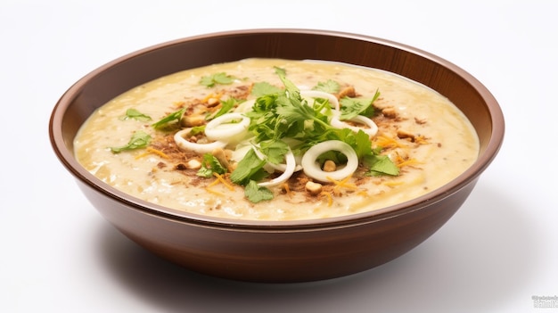 Flavorful Hyderabadi Haleem on white background