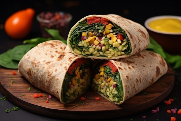 Flavorful Mediterranean Veggie and Hummus Wrap with Whole Grain Tortilla