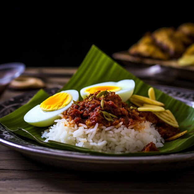 マレーシアの味 ナシ・レマック バナナの葉を楽しむ