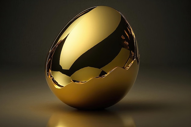 Photo flawless and luxurious golden egg with smooth surface generating an image of perfection created by ai