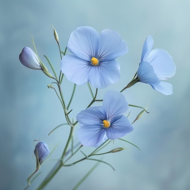 Flax blue flowers