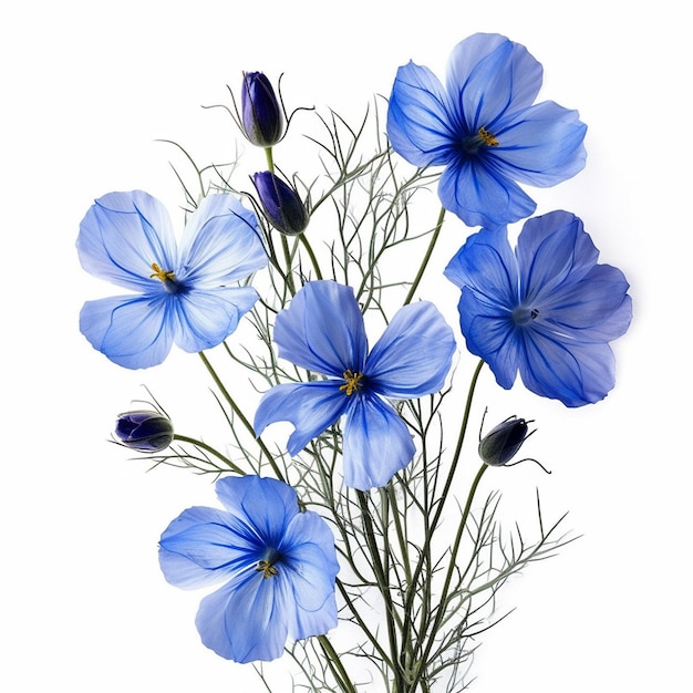 Flax Flower Watercolor royalty