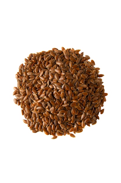 Flax seed isolated on white. Detox, amino acids. Healthy food, healthy eating. Breakfast ingredients.