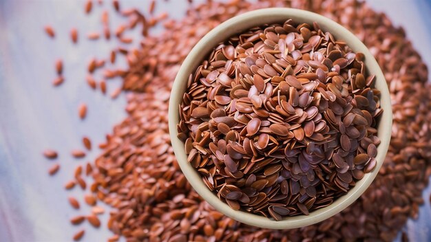 Photo flax seeds linseed superfood healthy organic food concept