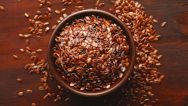 Flax seeds linseed superfood healthy organic food concept