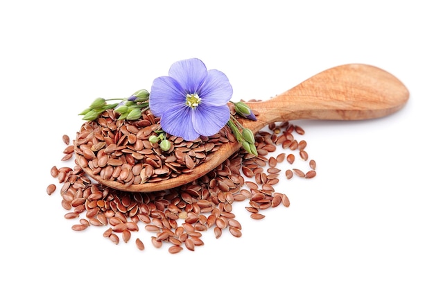 Flax seeds with flowers