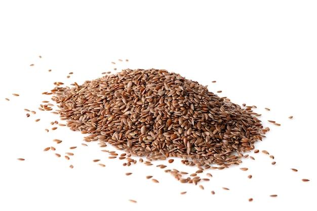 Flaxseed isolated on white surface
