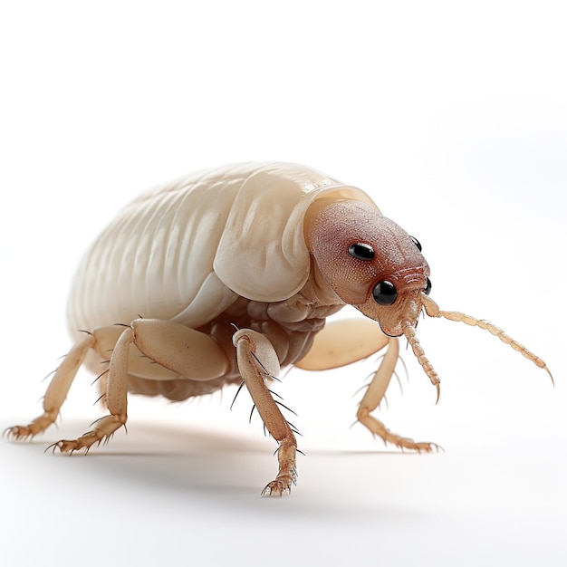 A flea in zoo style white background