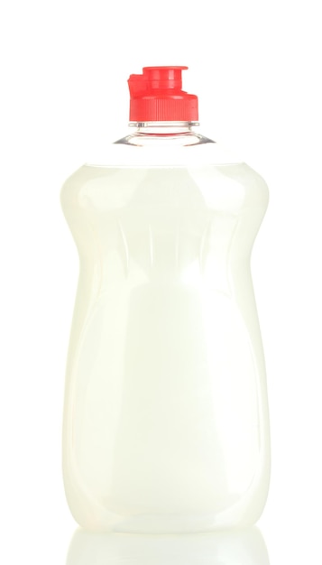 fles afwasmiddel geïsoleerd op wit