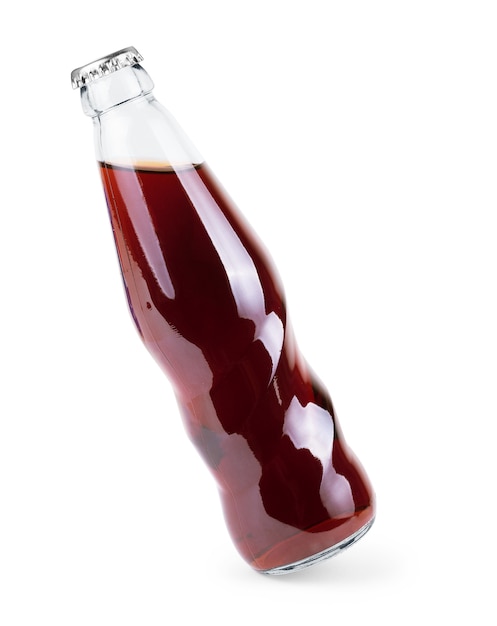 Fles coca cola glas frisdrank geïsoleerd op een witte achtergrond