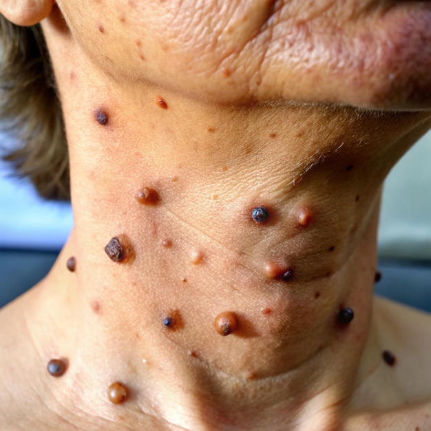 FleshColored Skin Warts on Neck | Premium AI-generated image