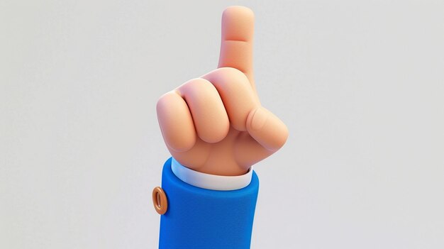 Фото Гибкий персонаж мультфильма рука в синей рубашке