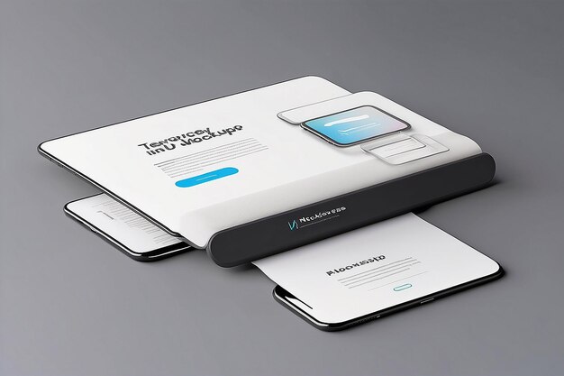 flexible device mockup showcase app or ui design with blank white space