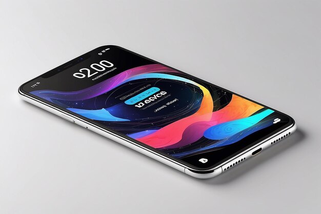 flexible device mockup showcase app or ui design with blank white space