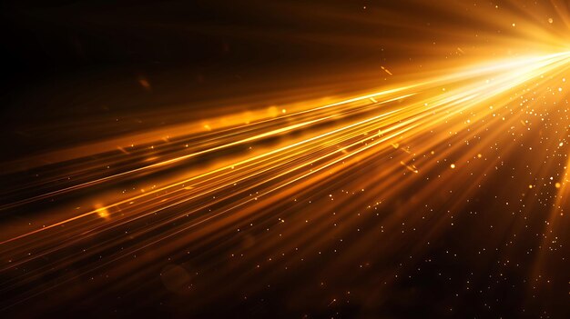 Flickering Light Rays With Soft Light and Orange Warm Color Texture Effect Y2K Collage Background