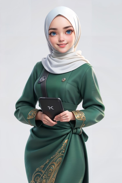 Flight attendant doll with muslim dress