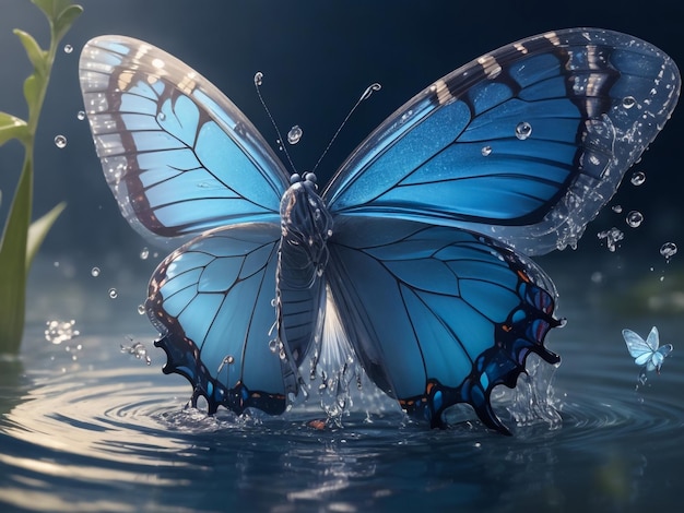 Полет бабочек в лучах света