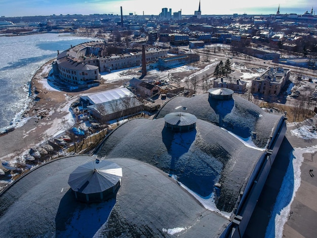 Фото Летная гавань в таллинне, воздушный снимок