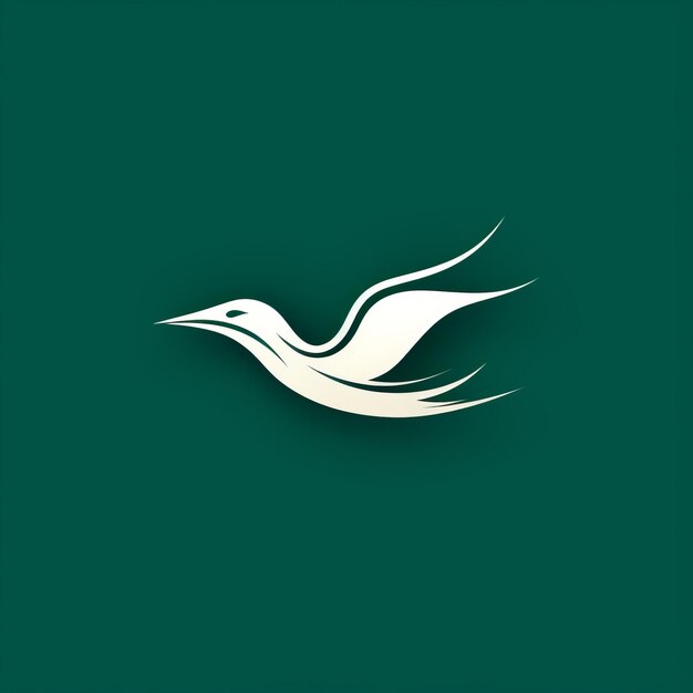 Flight of Simplicity A Minimalist Company Logo featuring a Serene Seagull Silhouette and Vibrant Gr