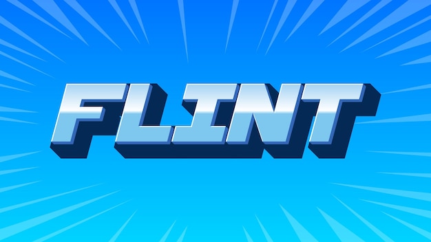 Photo flint 3d blue text