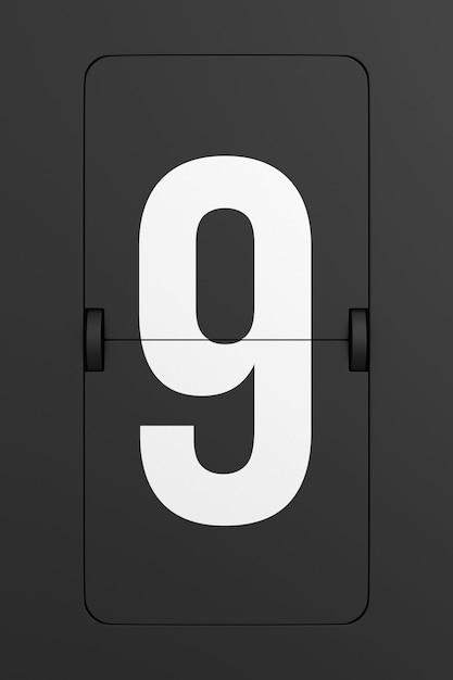 Flip black scoreboard number. 3D rendering