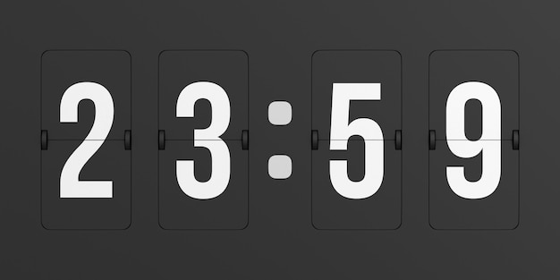 Photo flip black scoreboard number. 3d rendering