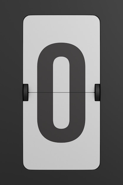 Flip black scoreboard number. 3D 