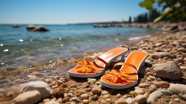 flip flops on beach