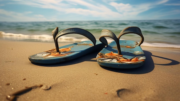 Flip flops on the beach