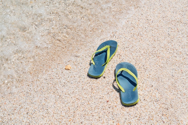 Flip flops by the foreshore