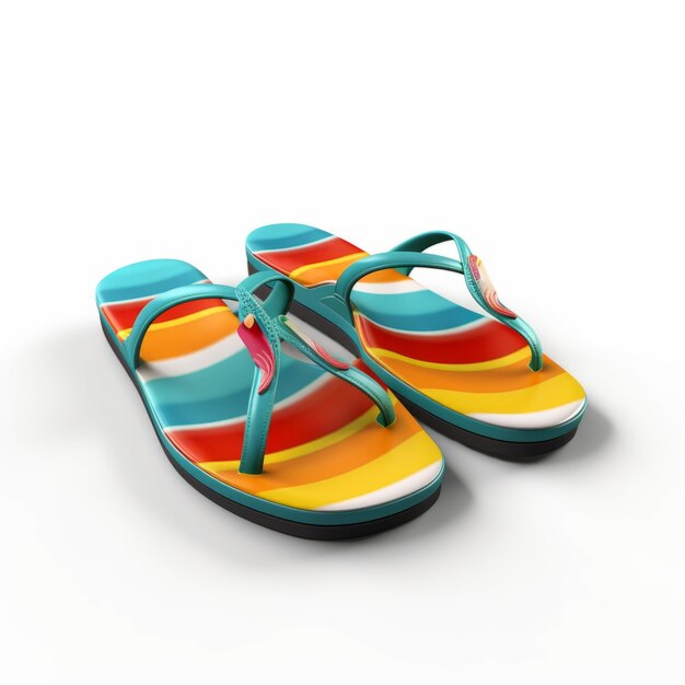 Flip flops d rendering of colorful flip flops the perfect footwear for a casual summer day