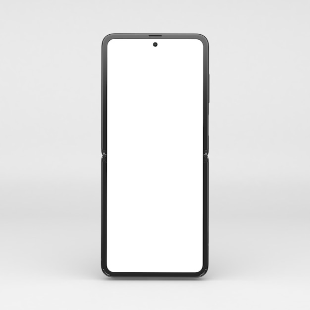 Flip Mobile Front Side Isolated With White Background