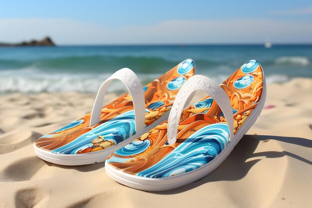 Foto flipflops in het zand