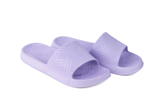 Flipflops of light lilac color isolated on a white background