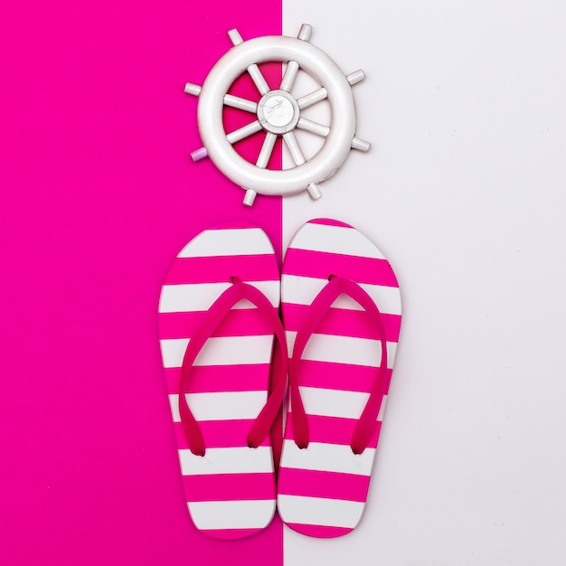 Flipflops Sea style Lets go to the beach Minimal design