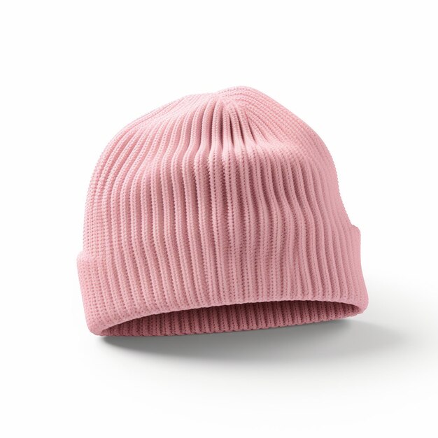 Фото Плавучая в стиле мягкая розовая ребра шляпа излучает элегантность на белом фоне