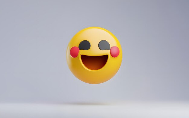 Foto icona 3d galleggiante dell'emoji haha