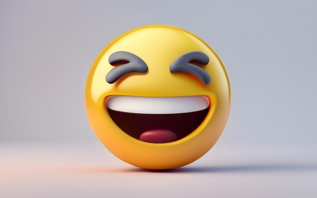 Foto icona 3d galleggiante dell'emoji haha