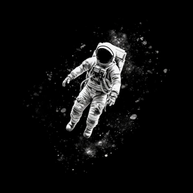 Photo floating among the stars life as an astronaut in space black and white