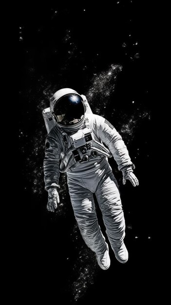 Фото Плавание среди звезд жизнь астронавта в космосе черно-белый