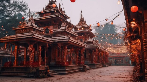 Photo floating asian lanterns in chiangmai thailand