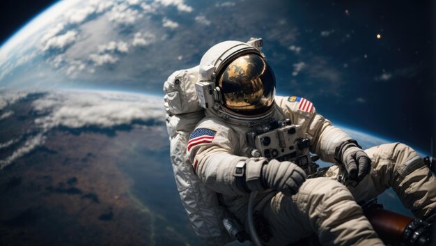 Floating Astronaut Above Earth's Splendor