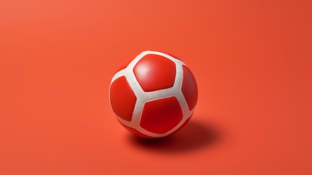 Photo floating ball on vibrant orange background unique rubber sculpted design