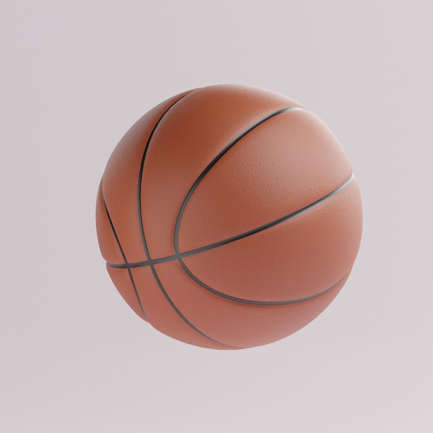 A floating basketball with white background