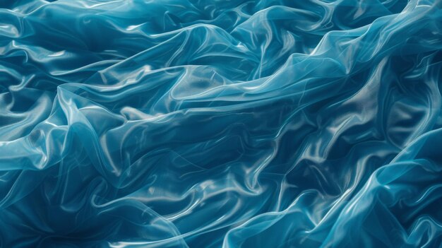 Иллюстрация плавающей синей ткани Генеративный ИИ
