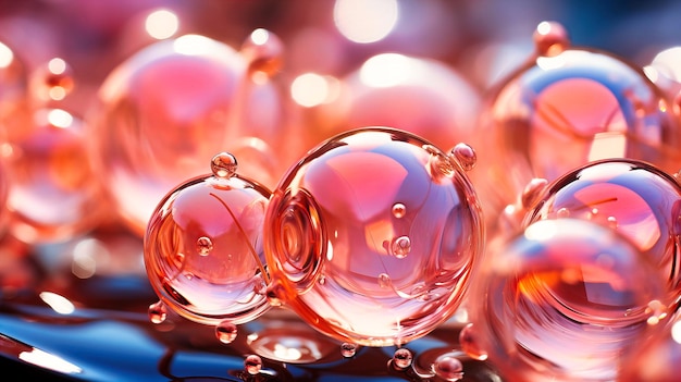 Floating bubbles casting colorful reflections